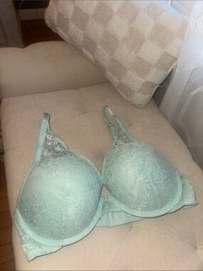 Auden Push Up Plunge Mint Lace Underwire Bra
